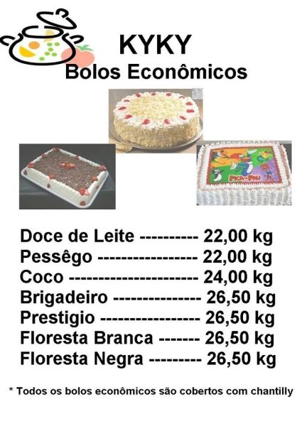 Bolos econômicos.